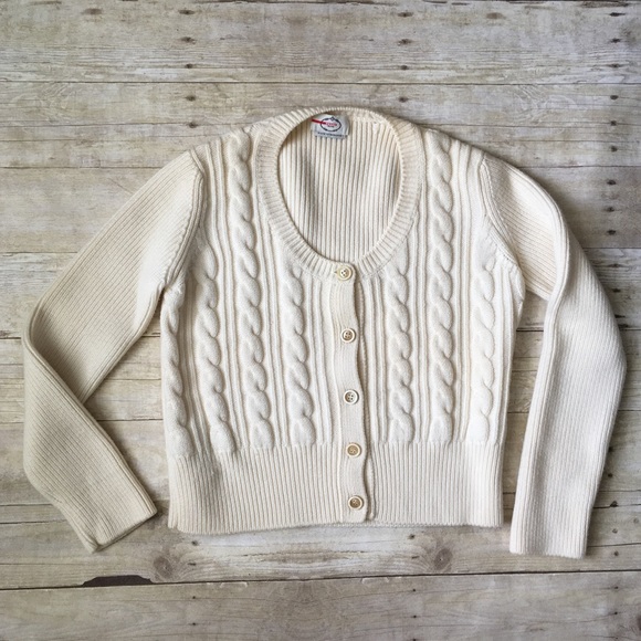 Prada Sweaters - Prada Cream Ivory Thick 100% Wool Sweater Cardigan